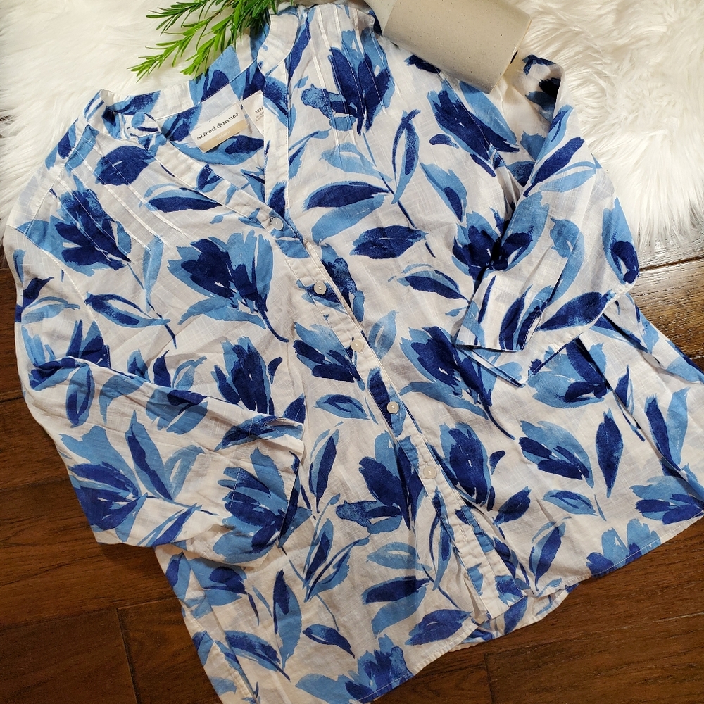 Alfred Dunner Blue Floral Blouse | sz 22w